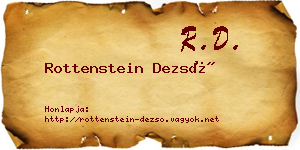 Rottenstein Dezső névjegykártya